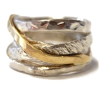 Spiralring aus Sterlingsilber mit Gold (750).Gr.57, 395,- €