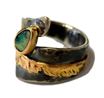 Silberring mit Opal und Roségold.Gr.63, 699,-€