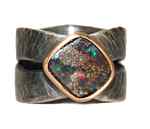 Silberring mit Opal und Roségold.Gr.57, 595,-€
